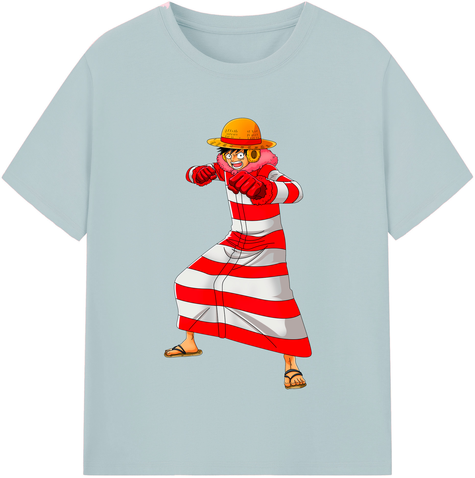 ワンピース モンキー・D・ルフィ ONE PIECE Monkey D. Luffy 綿100％半袖Tシャツ（フロントプリント）